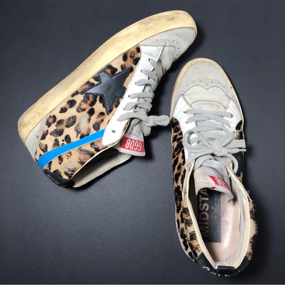 Golden Goose Mid Star Leopard Print Sneakers - Picture 6 of 15
